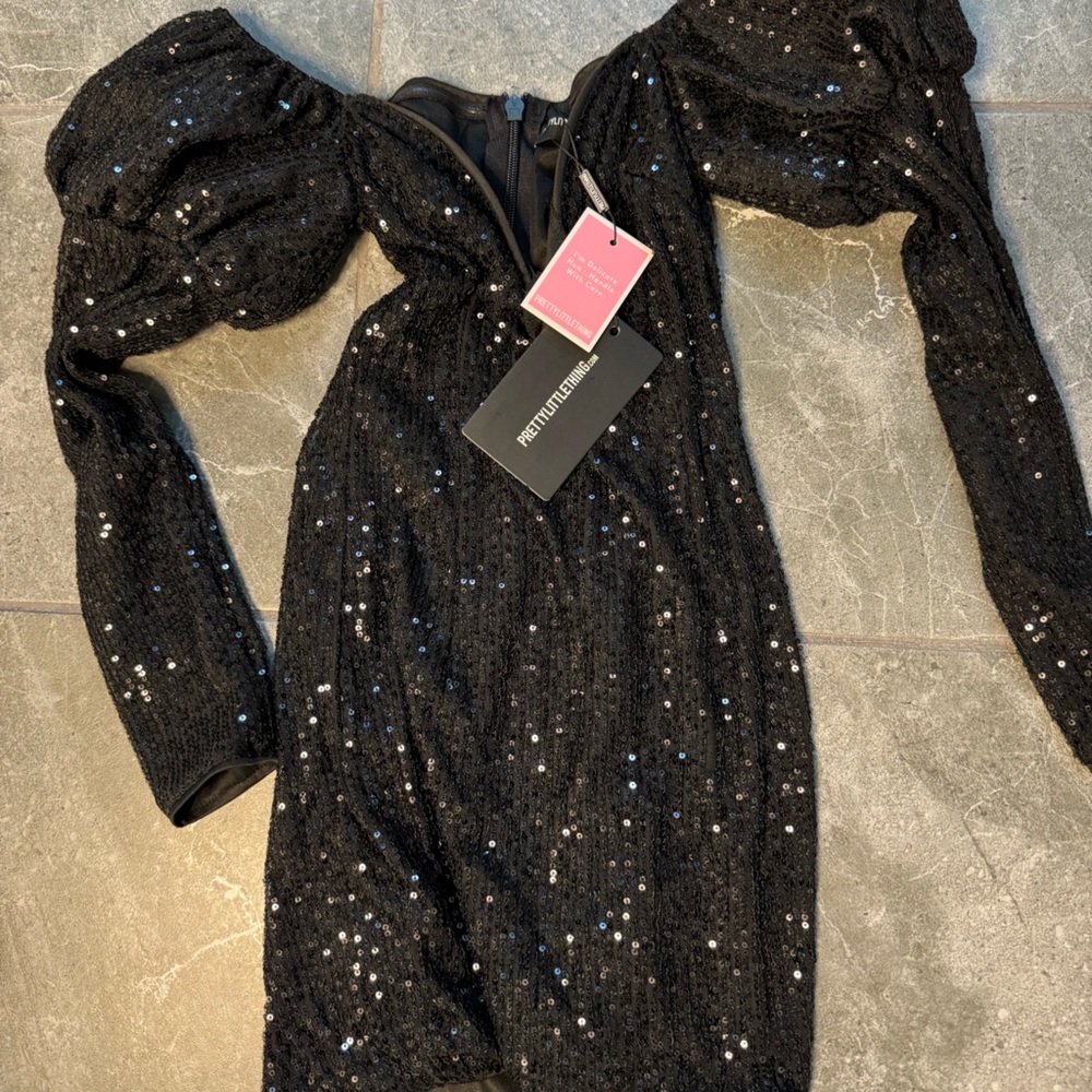 Pretty Little Thing Little Black Dress Sequin